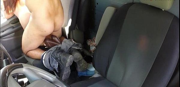  Skinny teen babe banged in the truck van